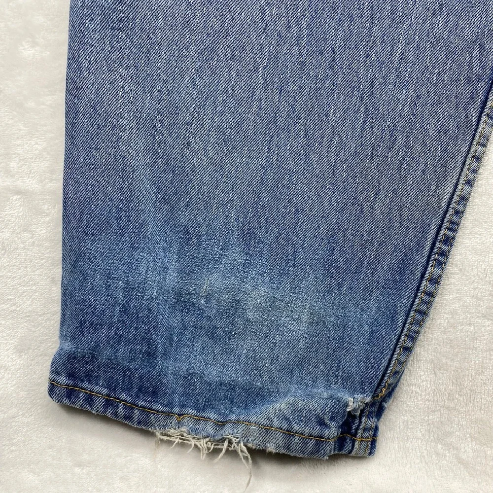 Levi's 550 Relaxed Fit‎ Jeans Faded Light Wash Denim Pants Mens W38 L29 - flaw